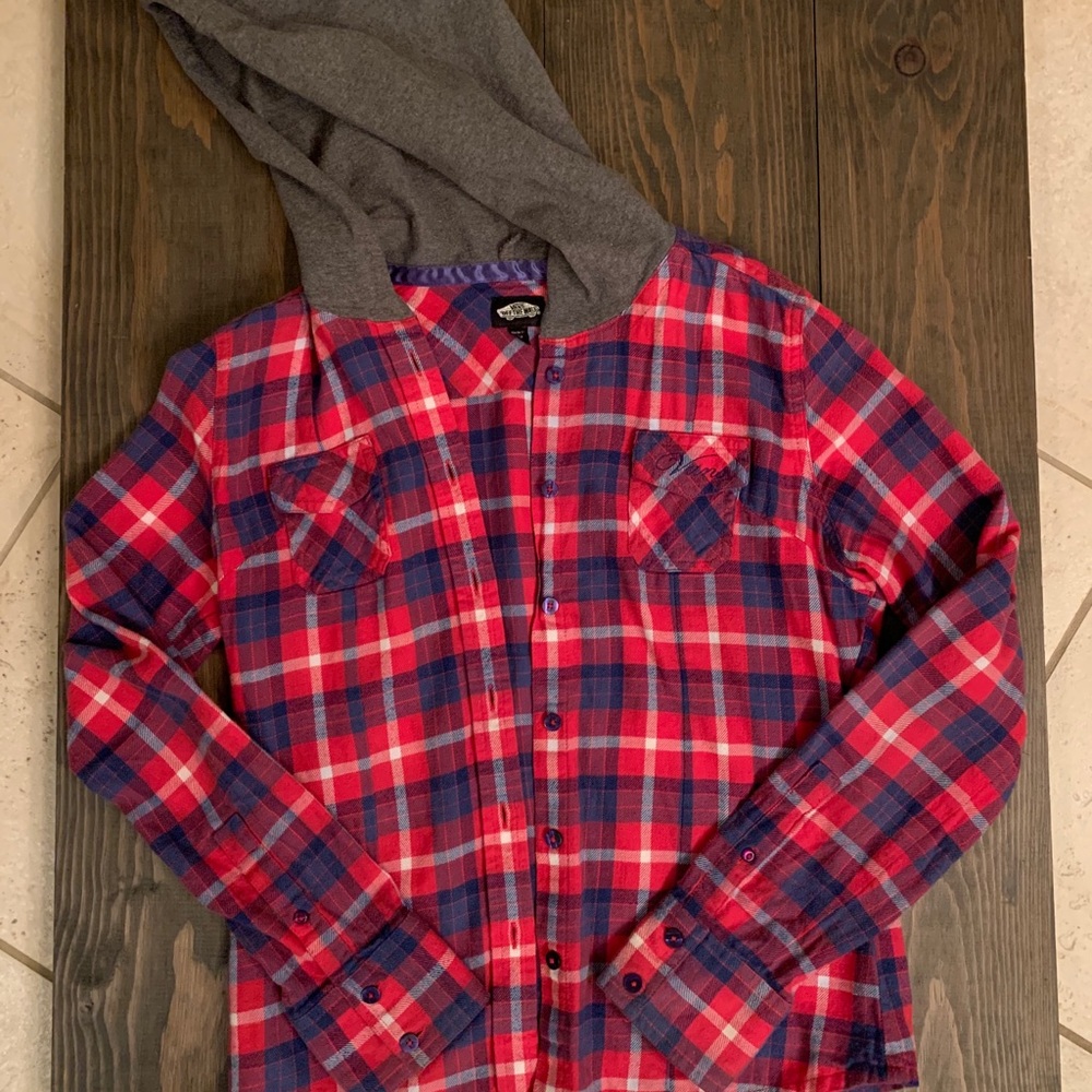 Vans Plaid Hoodie Long Sleeve